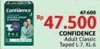 Promo Harga Confidence Adult Classic Night Ekstra Serap & Kering L7, XL6 6 pcs - Alfamidi