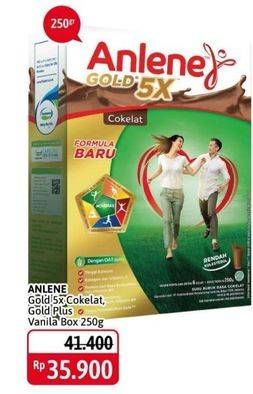 Promo Harga ANLENE Gold 5x Cokelat, Gold Plus Vanilla 250g  - Alfamidi