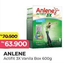 Promo Harga ANLENE Actifit 3x High Calcium Vanilla 600 gr - Alfamart