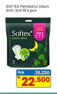 Promo Harga Softex Daun Sirih 3 In 1 16 pcs - Indomaret