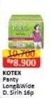 Promo Harga Kotex Fresh Liners Longer & Wider Scented Daun Sirih 16 pcs - Alfamart