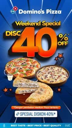 Promo Domino Pizza Disc 40% off