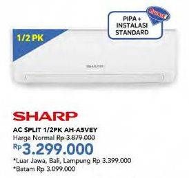 Promo Harga SHARP AH-A5VEY | AC 1/2PK  - Carrefour