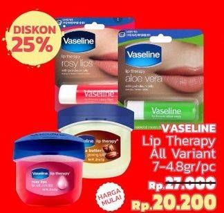 Promo Harga VASELINE Lip Therapy All Variants 7 gr - LotteMart