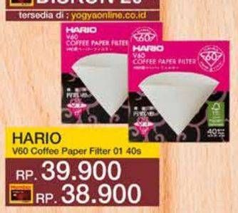 Promo Harga Hario V60 Coffee Filter Paper 40 pcs - Yogya