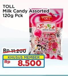 Promo Harga Toll Candy Milk Assorted 120 gr - Indomaret