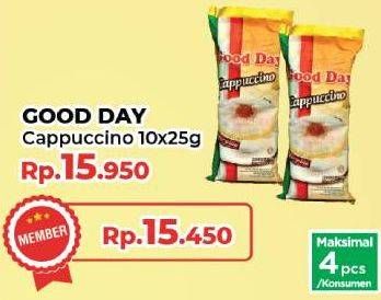 Promo Harga Good Day Cappuccino per 10 sachet 25 gr - Yogya