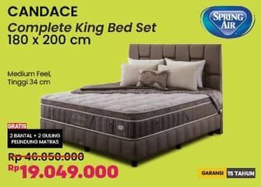 Promo Harga Spring Air Candace Complete King Bed Set 180 x 200 cm  - COURTS