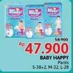 Promo Harga Baby Happy Body Fit Pants S38+2, M32, L28 28 pcs - Alfamidi