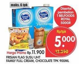 Promo Harga FRISIAN FLAG Susu UHT Purefarm Full Cream, Cokelat 900 ml - Superindo