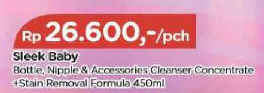 Promo Harga Sleek Baby Bottle, Nipple and Accessories Cleanser 450 ml - TIP TOP