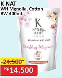 Promo Harga K Natural White Body Wash Sparkling Magnolia, Cotton Flower 450 ml - Alfamart