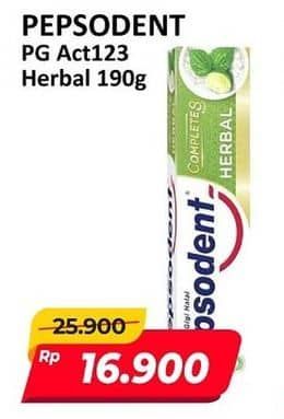 Promo Harga Pepsodent Pasta Gigi Action 123 Herbal 190 gr - Alfamart