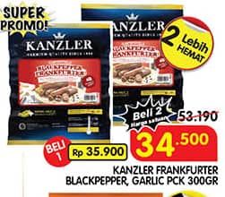 Promo Harga Kanzler Frankfurter Black Pepper, Garlic 300 gr - Superindo