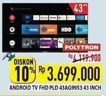 Promo Harga Polytron PLD 43AG9953 Android LED TV  - Hypermart