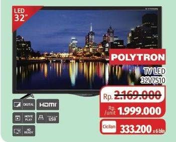 Promo Harga POLYTRON PLD 32V7510 | LED TV Dignity 32"  - Lotte Grosir