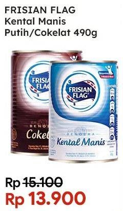 Promo Harga FRISIAN FLAG Susu Kental Manis Cokelat, Putih 490 gr - Indomaret