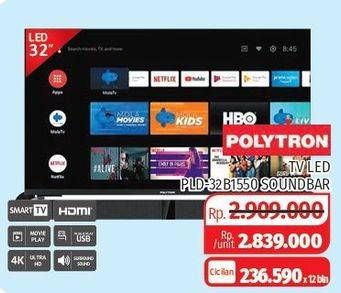 Promo Harga POLYTRON PLD 32B1550 | Cinemax Soundbar 32"  - Lotte Grosir