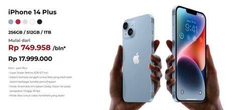 Promo Harga Apple iPhone 14 Plus 1 TB, 256 GB, 512 GB 1 pcs - Erafone