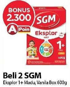 Promo Harga SGM Eksplor 1+ Susu Pertumbuhan Madu, Vanila 600 gr - Alfamart