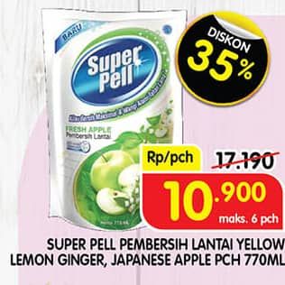 Promo Harga Super Pell Pembersih Lantai Lemon Ginger, Fresh Apple 770 ml - Superindo