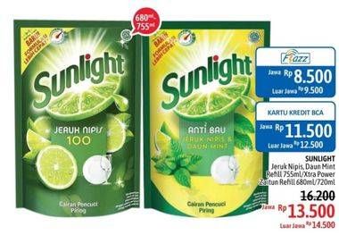 Promo Harga SUNLIGHT Pencuci Piring Lime, Anti Bau Jeruk Nipis Daun Mint 755 ml - Alfamidi