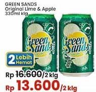 Promo Harga Green Sands Minuman Soda Lime Apple 330 ml - Indomaret