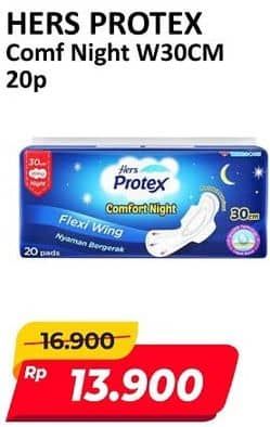 Promo Harga Hers Protex Comfort Night Wing 30cm 20 pcs - Alfamart