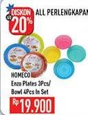 Promo Harga Homeco Enzo plates 3pcs/bowl pcs in set  - Hypermart