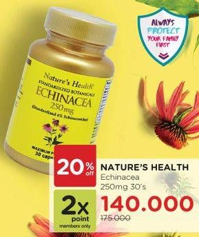 Promo Harga NATURES HEALTH Echinacea 30 pcs - Watsons