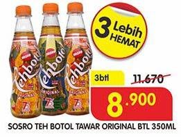 Promo Harga Sosro Teh Botol per 3 pcs 350 ml - Superindo