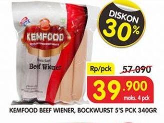 Promo Harga KEMFOOD Beef Wiener/Bockwurst 340 g  - Superindo