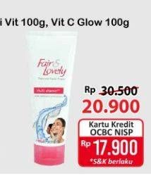 Promo Harga Glow & Lovely (fair & Lovely) Facial Foam Bright C Glow Vitamin C, Brightening Multi Vitamin 100 gr - Alfamart