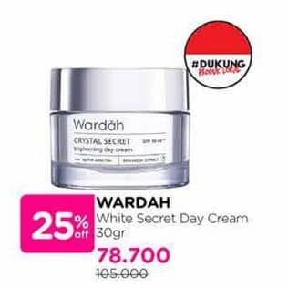 Promo Harga Wardah White Secret Day Cream 30 gr - Watsons