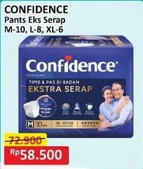 Promo Harga Confidence Adult Pants Slim & Fit Extra Absorb L8, M10, XL6 6 pcs - Alfamart