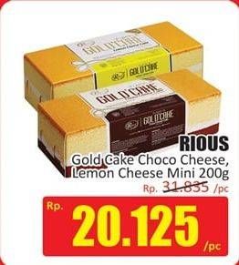 Promo Harga RIOUS GOLD Cake Lemon Cheese Mini, Choco Cheese Mini 200 gr - Hari Hari