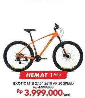 Promo Harga EXOTIC MTB 2618 AH 27.5 inch 18 Speed  - Carrefour