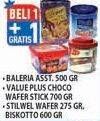 Promo Harga Baleria Assorted / Stilwel Wafer/ Value Plus Wafer Stick / Biskotto  - Hypermart