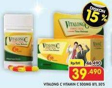 Promo Harga Vitalong C Vitamin C 500mg 30 pcs - Superindo