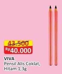 Promo Harga Viva Eyebrow Pencil Brown, Black 1 gr - Alfamart