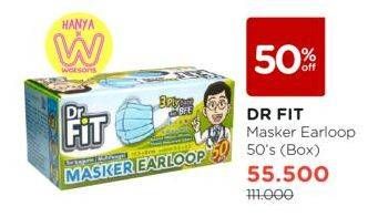 Promo Harga Dr Fit Mask Earloop 50 pcs - Watsons