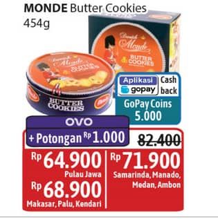 Promo Harga Monde Butter Cookies 454 gr - Alfamidi