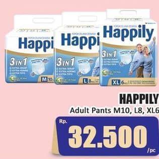 Promo Harga Happily Popok Celana Dewasa M10, L8, XL6 6 pcs - Hari Hari