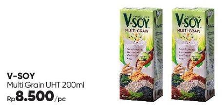 Promo Harga V-soy Soya Bean Milk Multi Grain 200 ml - Guardian