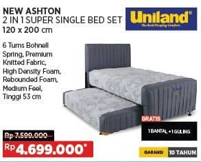 Promo Harga Uniland New Ashton 2 in 1 Super Single Bed Set  - COURTS