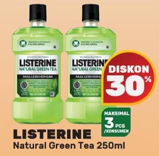 Promo Harga LISTERINE Mouthwash Antiseptic Natural Green Tea 250 ml - Yogya
