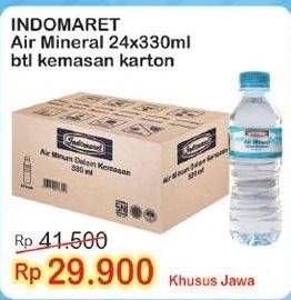 Promo Harga INDOMARET Air Mineral per 24 botol 330 ml - Indomaret