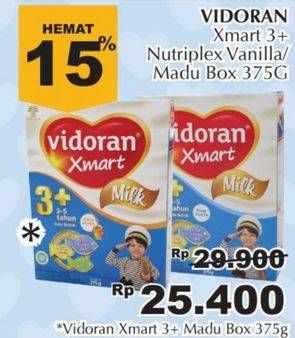 Promo Harga VIDORAN Xmart 3+ Madu, Vanilla 375 gr - Giant