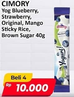 Promo Harga Cimory Yogurt Stick Blueberry, Strawberry, Original, Mango Sticky Rice, Brown Sugar 40 gr - Alfamart