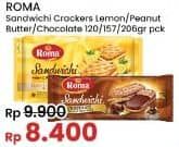 Promo Harga Roma Sandwich Peanut Butter, Lemon, Chocolate 116 gr - Indomaret